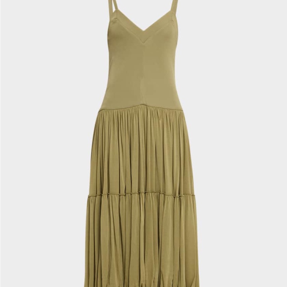 Jill Sander
Sleeveless Drop-Waist Tiered Midi Dress